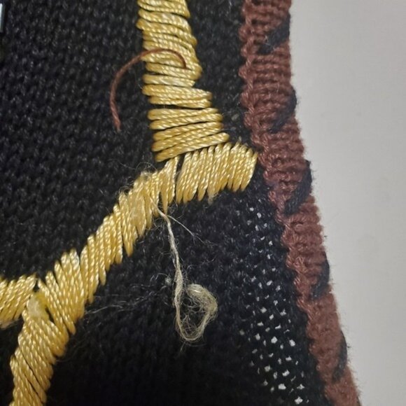 Vintage Embroidered Knit Vest Zip Up Animal Leopard Zebra - Picture 10 of 16